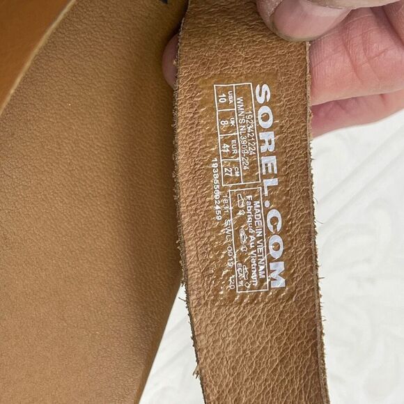 Sorel Brown Everyday Buckle Strap Roaming Criss Cross Platform Sandals Size 10 - Picture 6 of 7